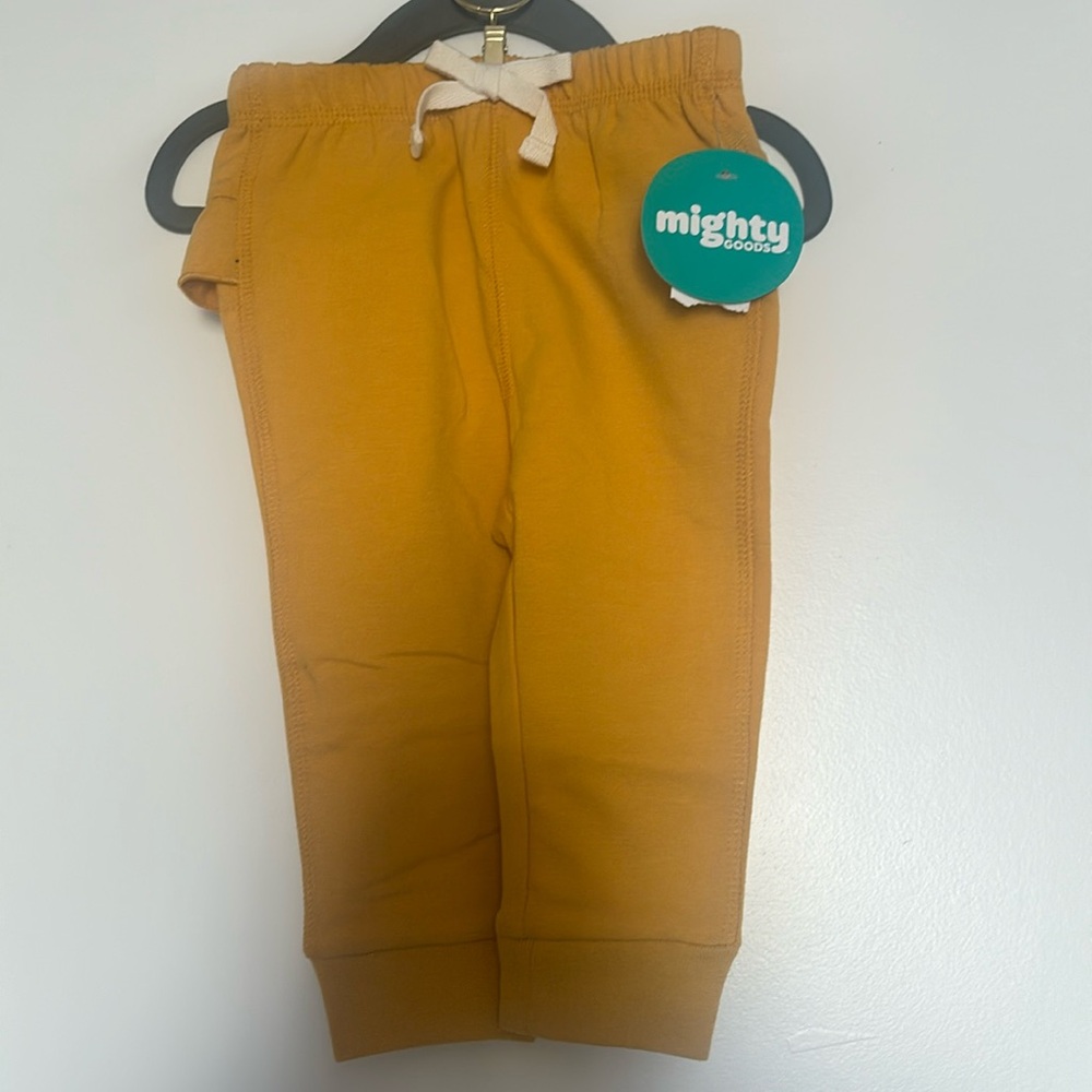 Mighty Goods Yellow Ruffle Girls Pants- 12 Months